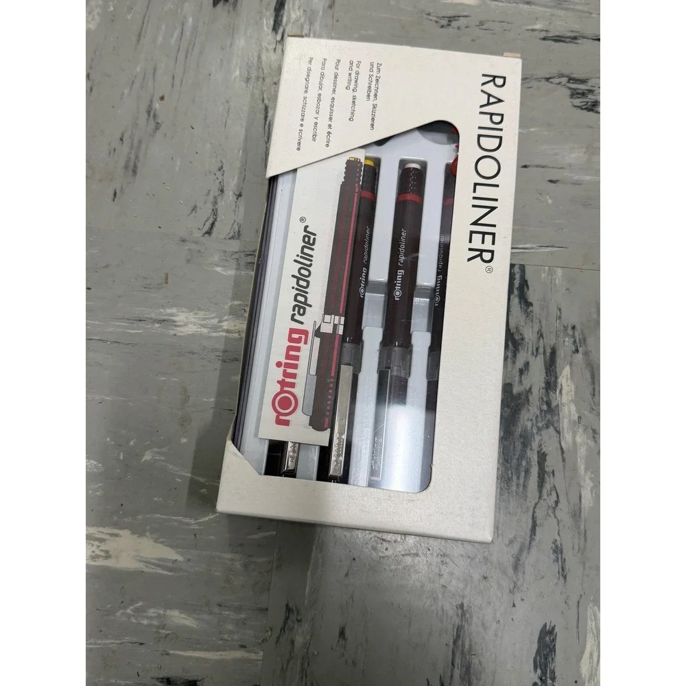 rOtring Rapidoliner Technical Pen Set Made in Germany Burgundy Drawing Sketching